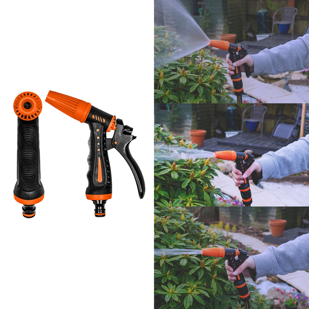 Hose Gun Water Sprayer Adjustable Black Orange Garden Hose Pipe Garden Watering