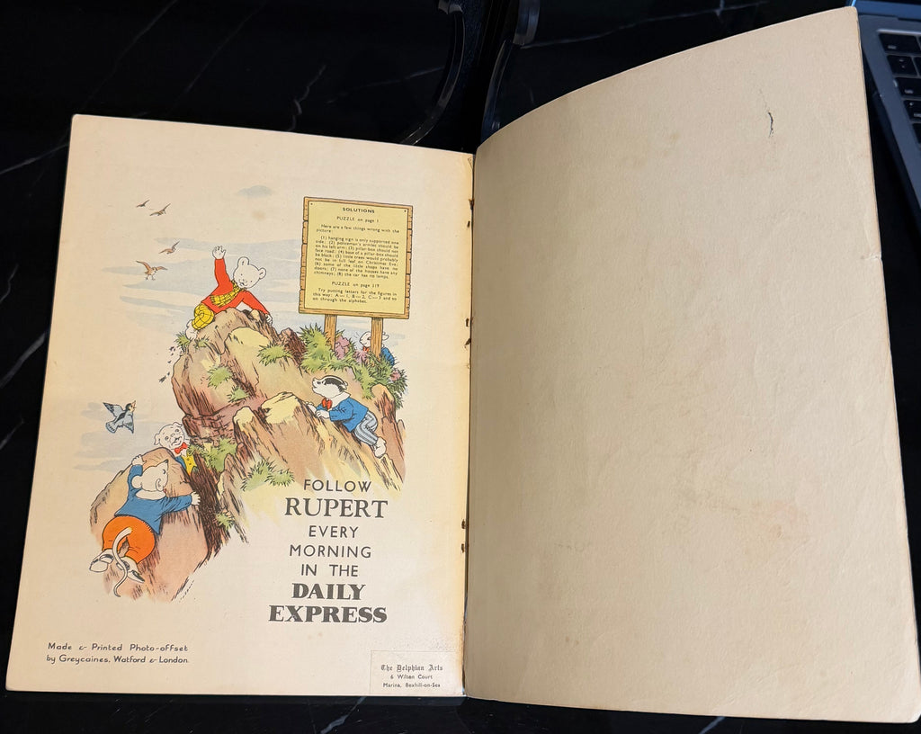 The Rupert Annual 1949 Softcover Original Alfred Bestall Post-War Comic Book