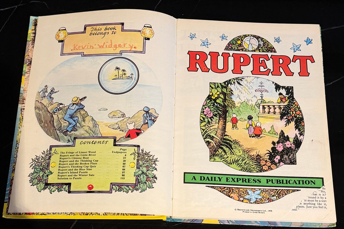 The Rupert Annual 1975 Vintage Daily Express Hardback Alex Cubie Artwork