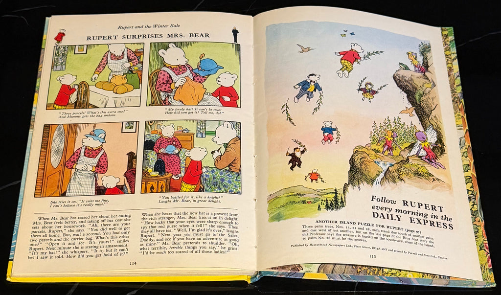 The Rupert Annual 1975 Vintage Daily Express Hardback Alex Cubie Artwork