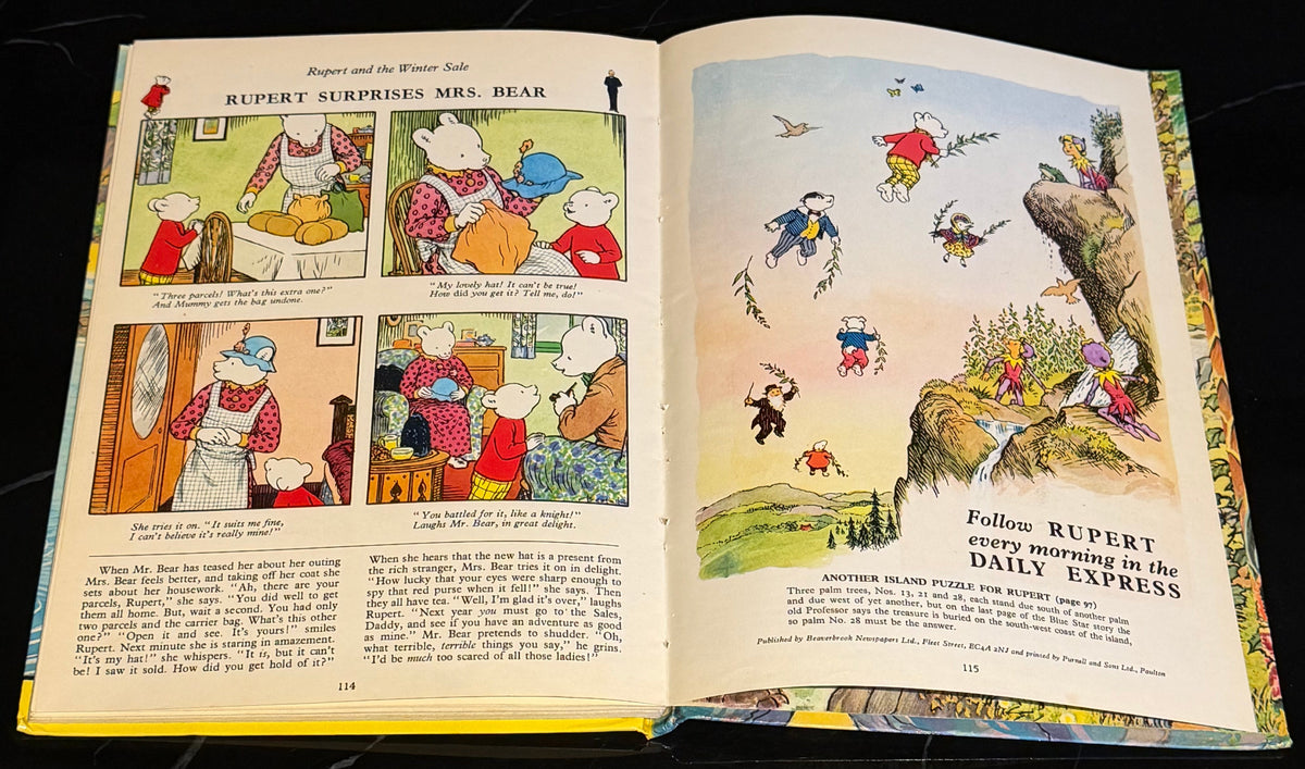 The Rupert Annual 1975 Vintage Daily Express Hardback Alex Cubie Artwork