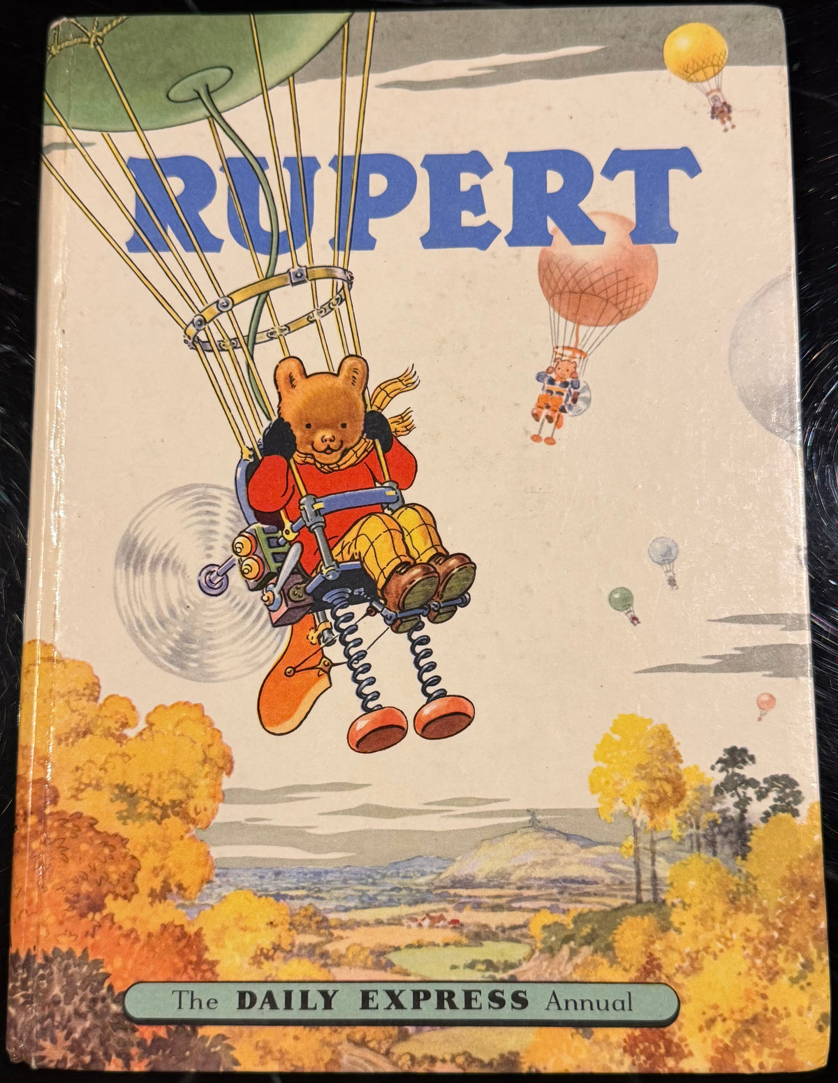 Vintage 1957 Rupert Bear Annual Daily Express Hardback Rare Flying Machine Cover