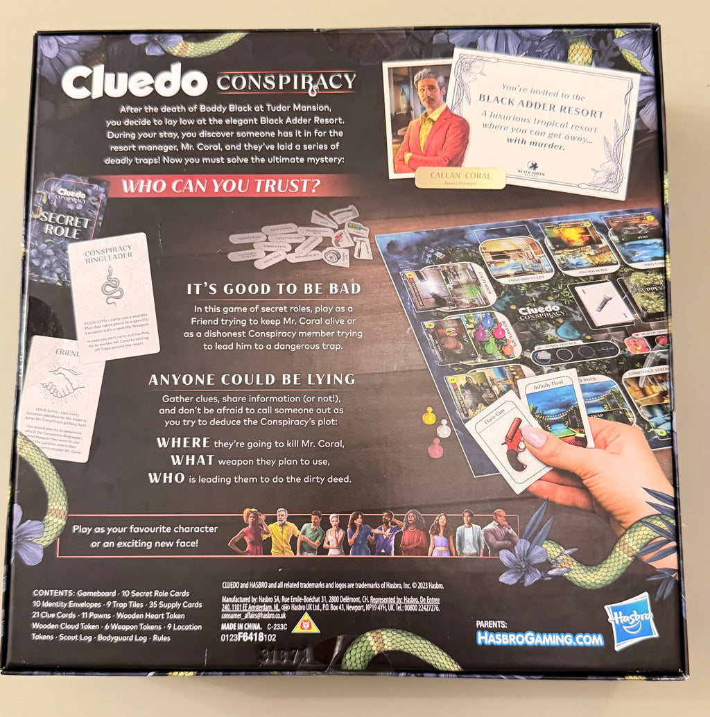 Cluedo Conspiracy — A Secret Role Game of Shifting Suspicions