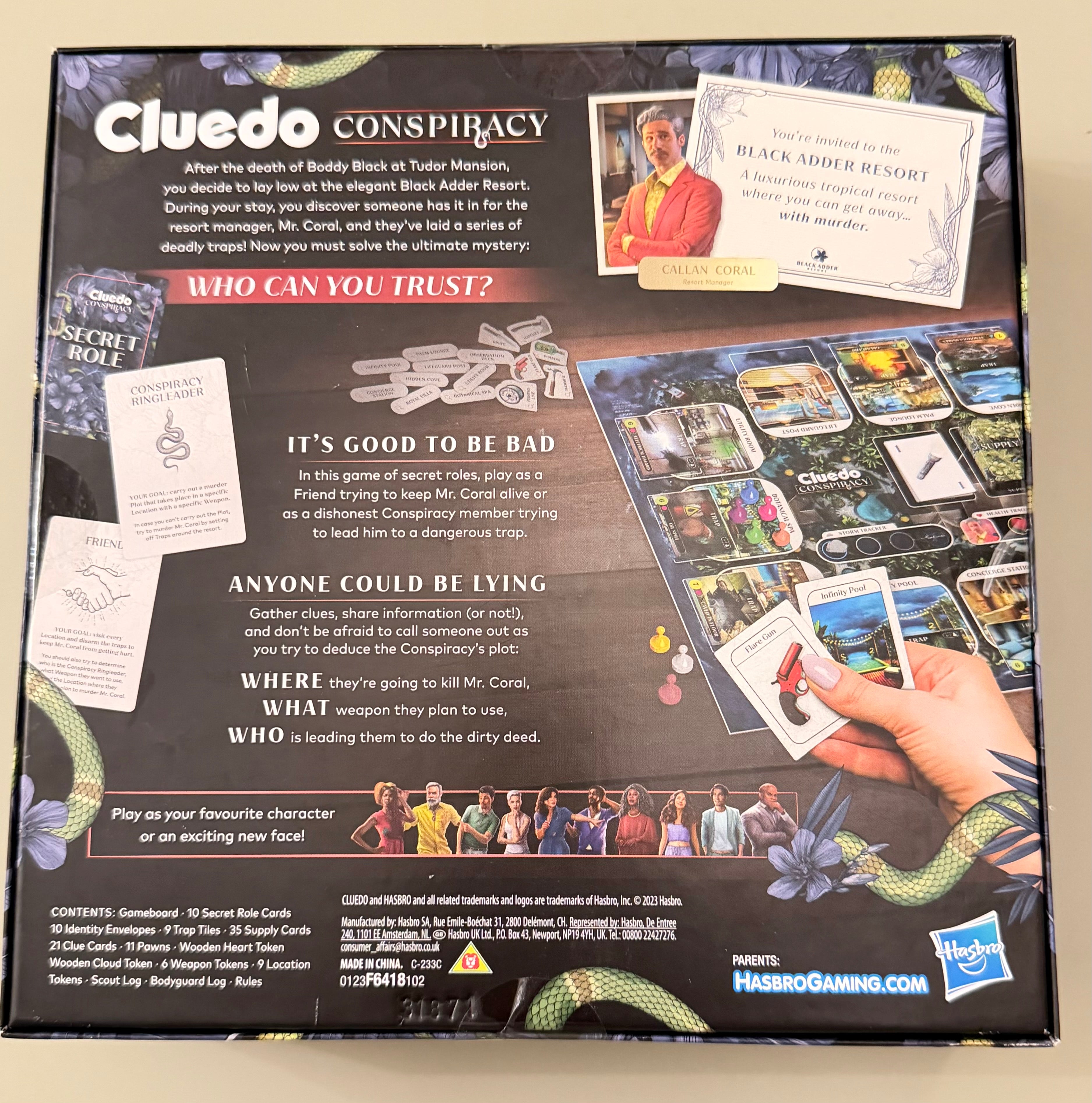 Cluedo Conspiracy — A Secret Role Game of Shifting Suspicions