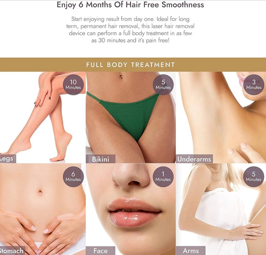 IPL Hair Removal Laser Device with Cooling — Permanent Painless Hair Remover for Women