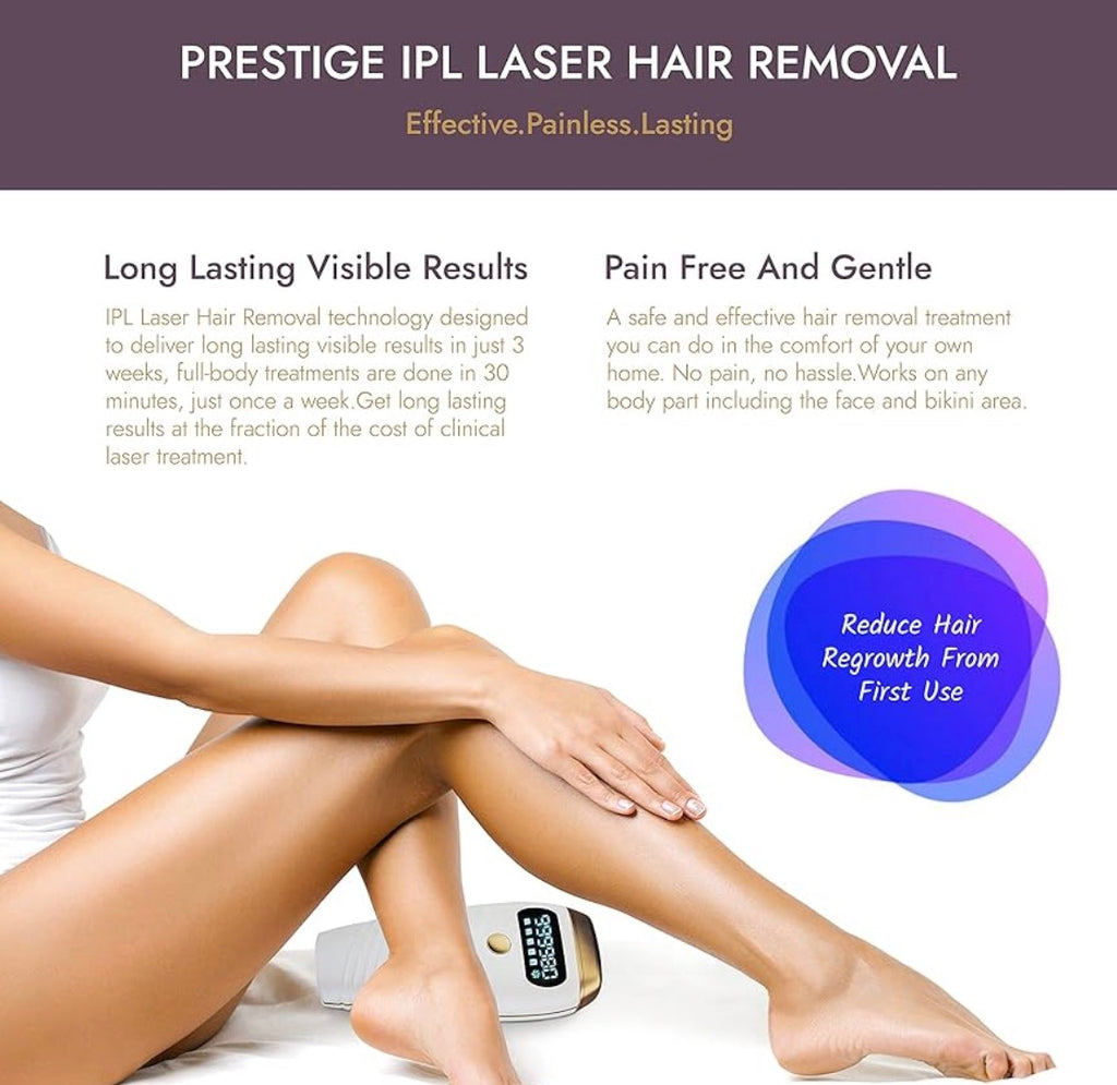 IPL Hair Removal Laser Device with Cooling — Permanent Painless Hair Remover for Women