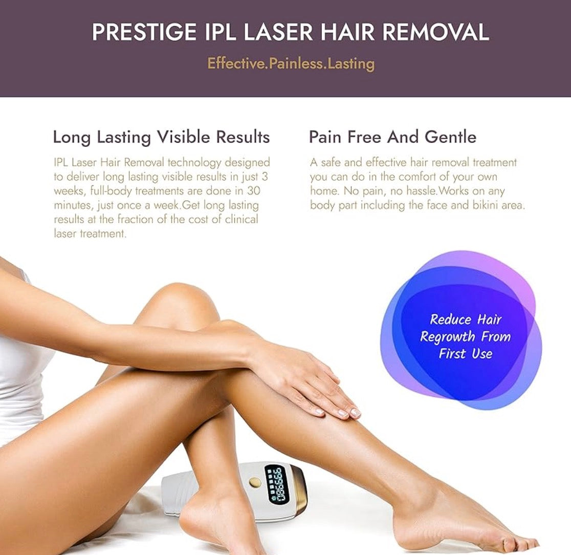 IPL Hair Removal Laser Device with Cooling — Permanent Painless Hair Remover for Women