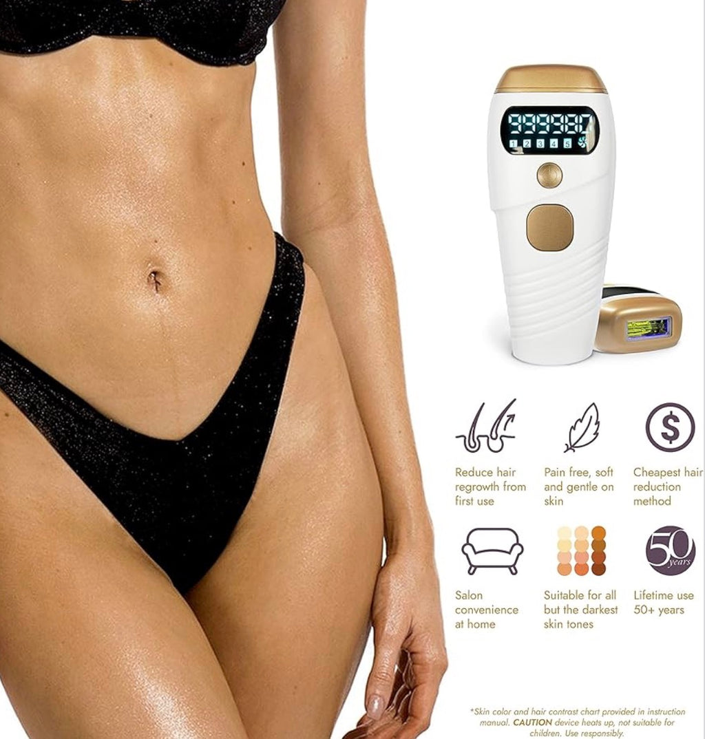 IPL Hair Removal Laser Device with Cooling — Permanent Painless Hair Remover for Women