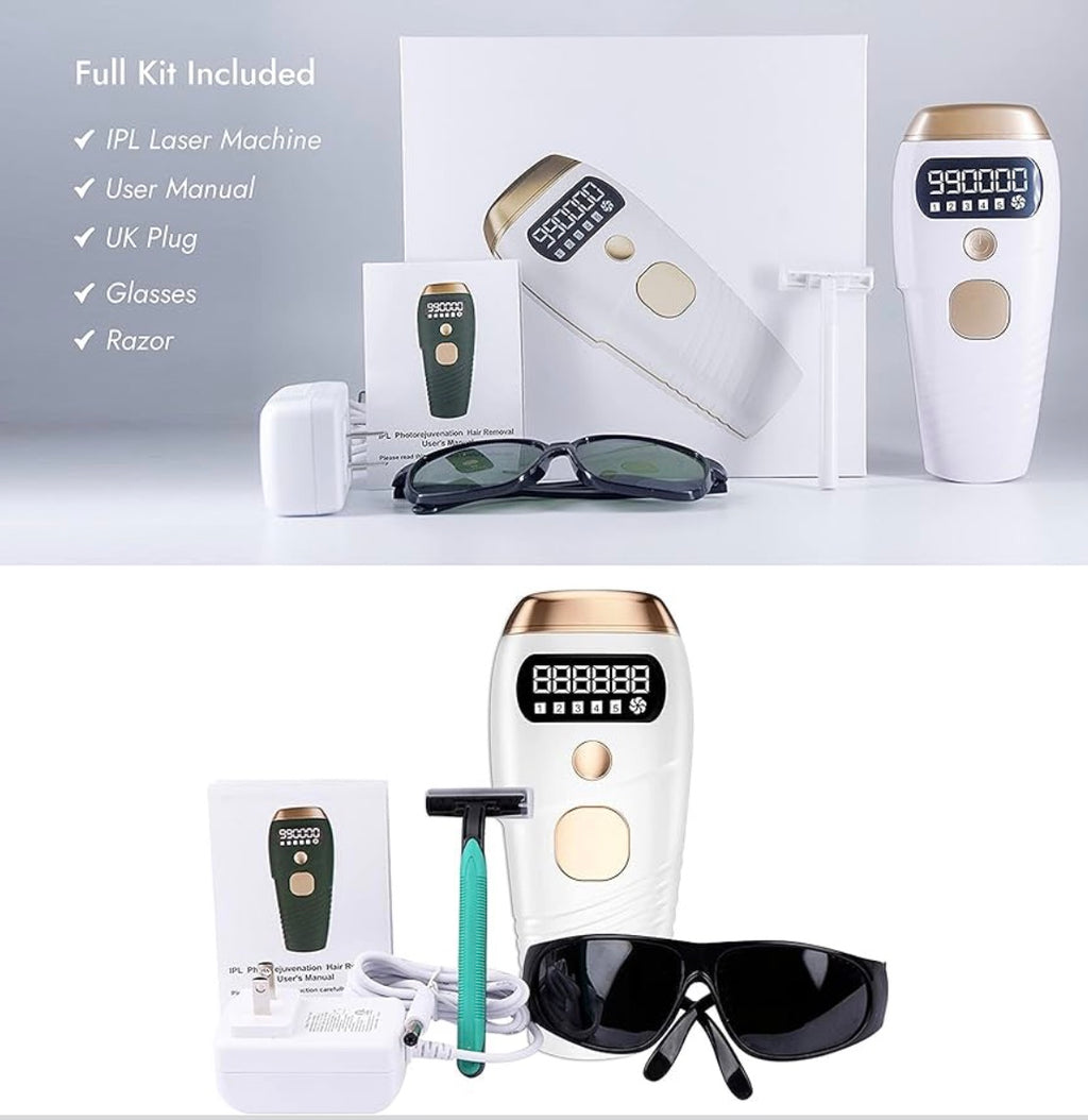 IPL Hair Removal Laser Device with Cooling — Permanent Painless Hair Remover for Women