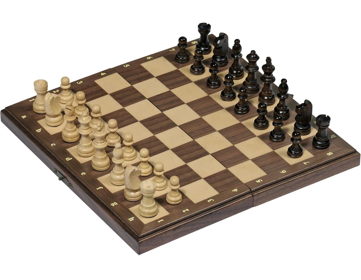 Goki Magnetic Chess Set in Wooden Hinged Case