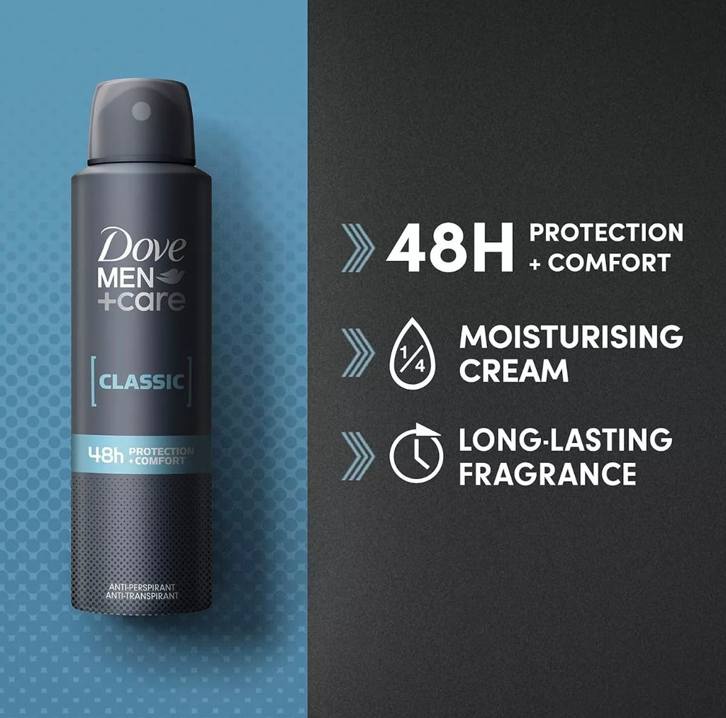 Dove Men+Care Classic 48H Anti-Perspirant Pack of 6 x 150ml