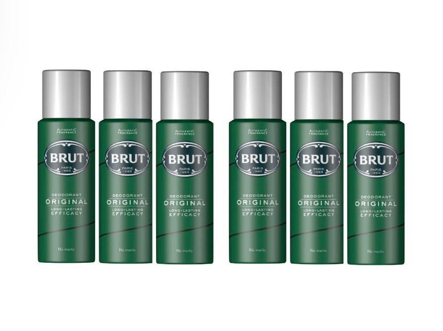 Brut Original Long Lasting Efficacy Deodorant Spray 6 x 200ml