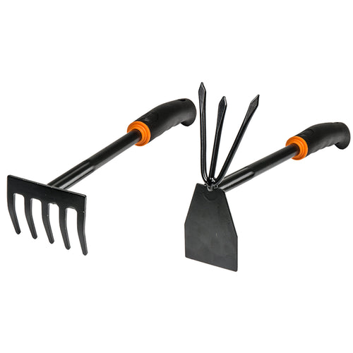 5-Teeth Rake and Digger-Hoe Garden Tool Set Landscape Fabric Garden Ground Cover-0