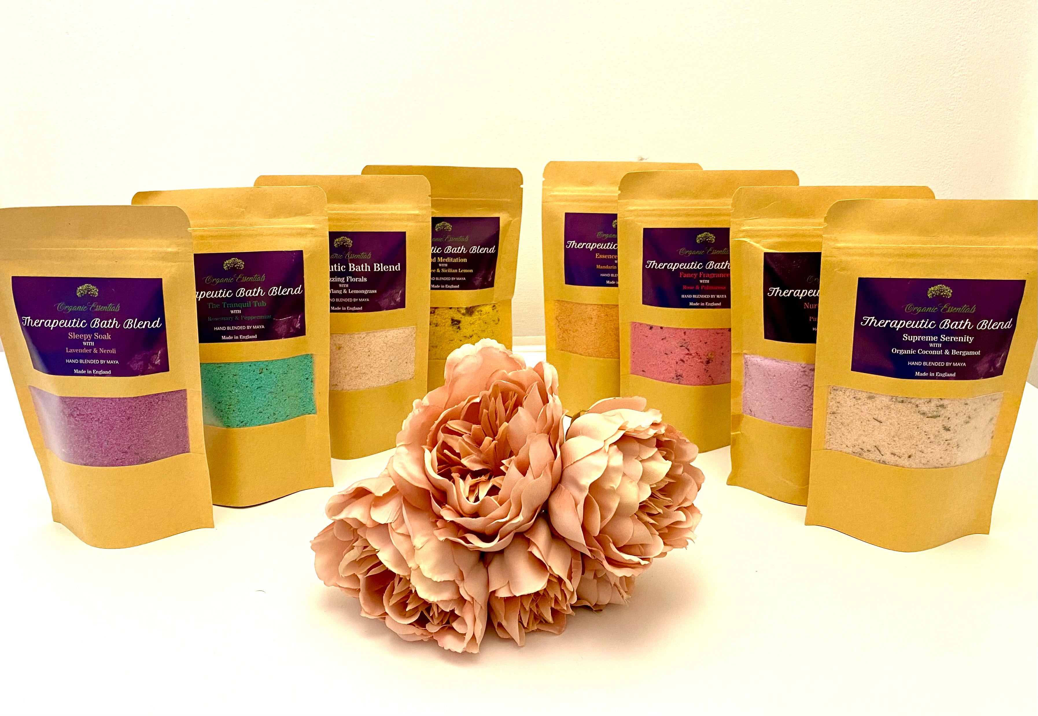 Eight 100g Luxury Natural Bath Blends in Eco-Pouch-0