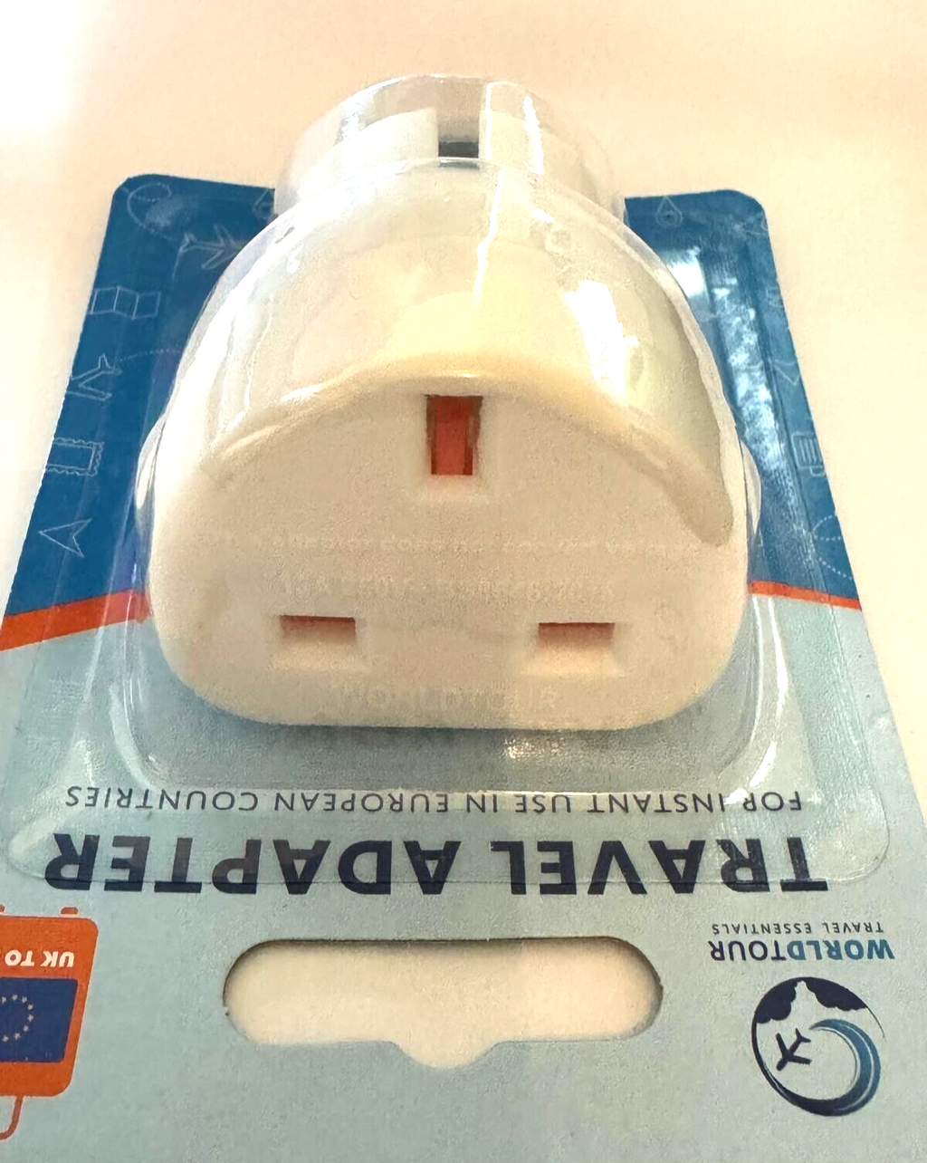 Travel Adaptor UK to EU | 10A 250V | World Tour