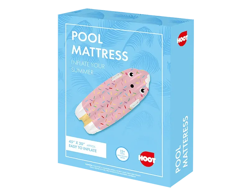 Inflatable Pool Mattress for Kids — Fun Beach & Pool Float (Shark or Ice Cream Design)