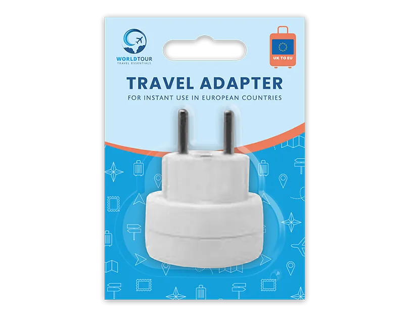 Travel Adaptor UK to EU | 10A 250V | World Tour